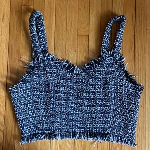 Anthropologie black and white sweater tank